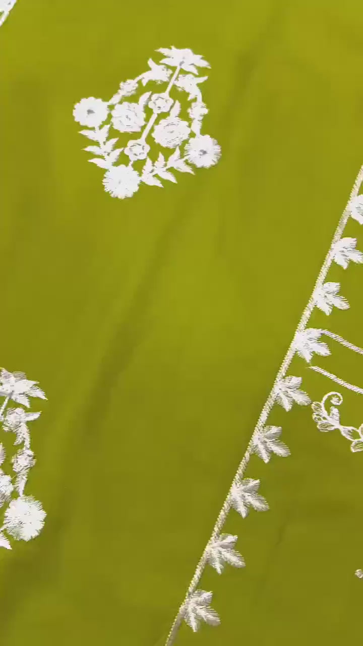 3 PCs Woman's Unstitched Embroidered Suits