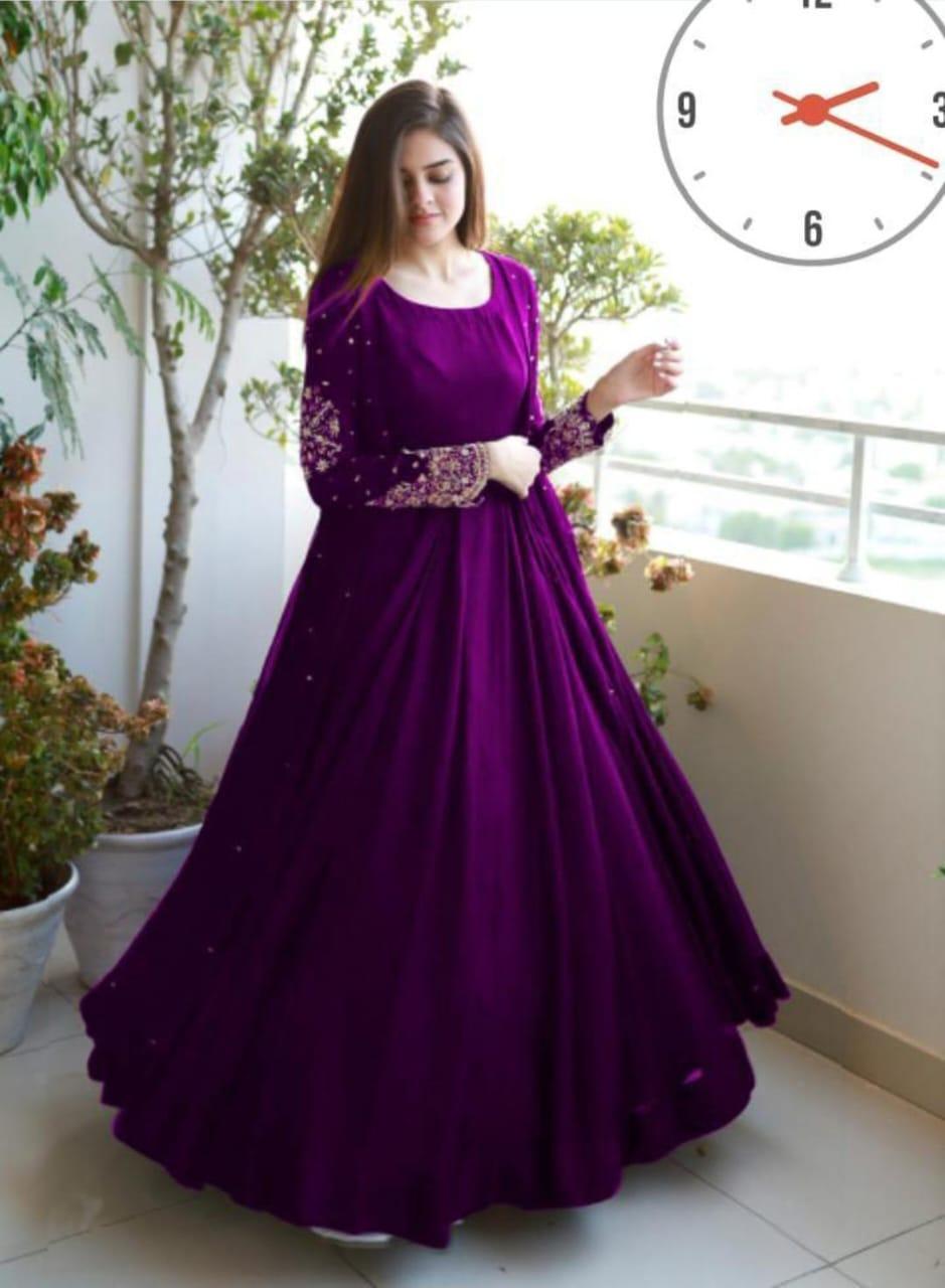 3Pcs Woman's Stitched Embroidered Silk Maxi
