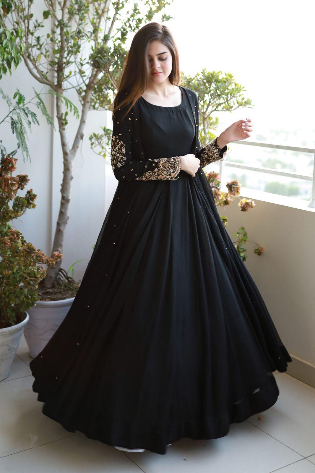 3Pcs Woman's Stitched Embroidered Silk Maxi