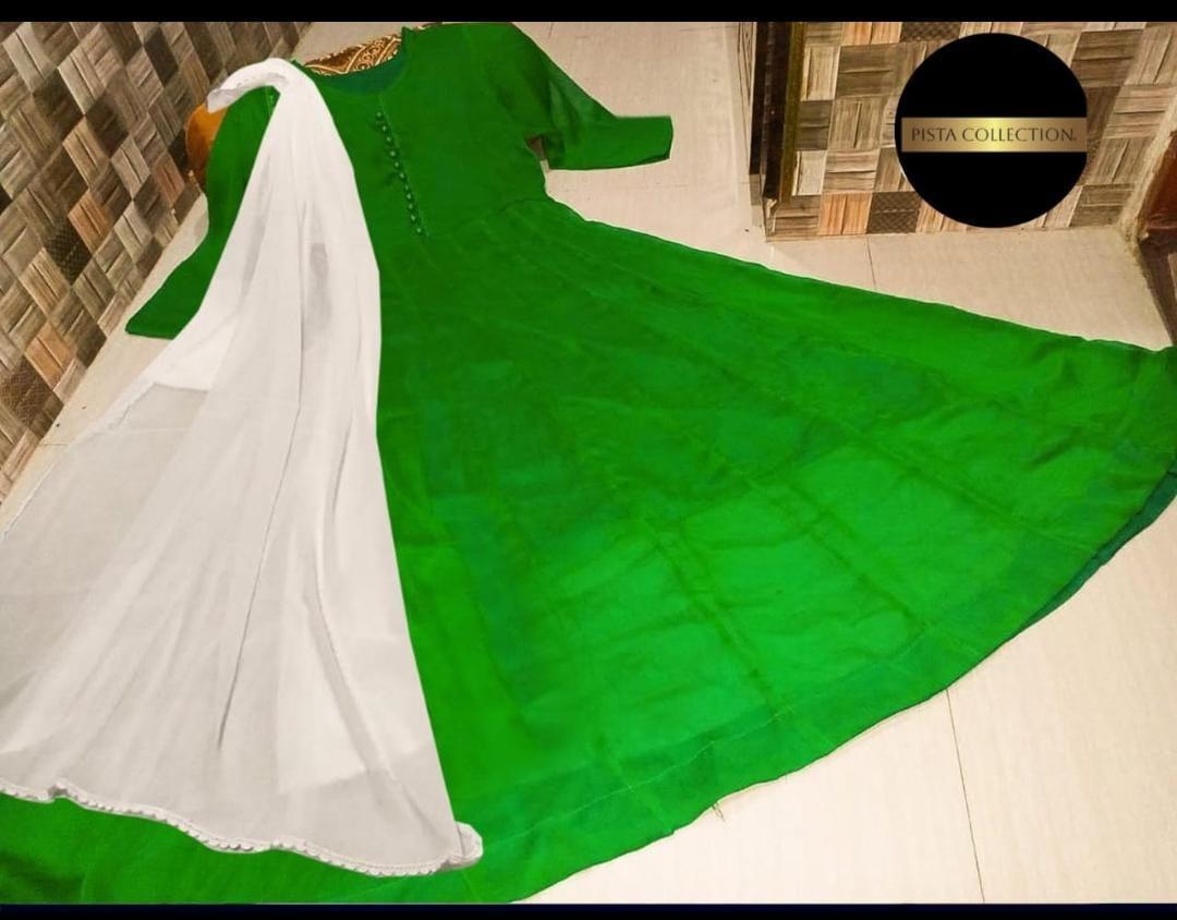 3Pcs Woman's Stitched Plain Maxi Suit