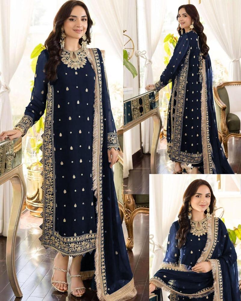 3Pcs Woman's Stitched Crinkle Chiffon