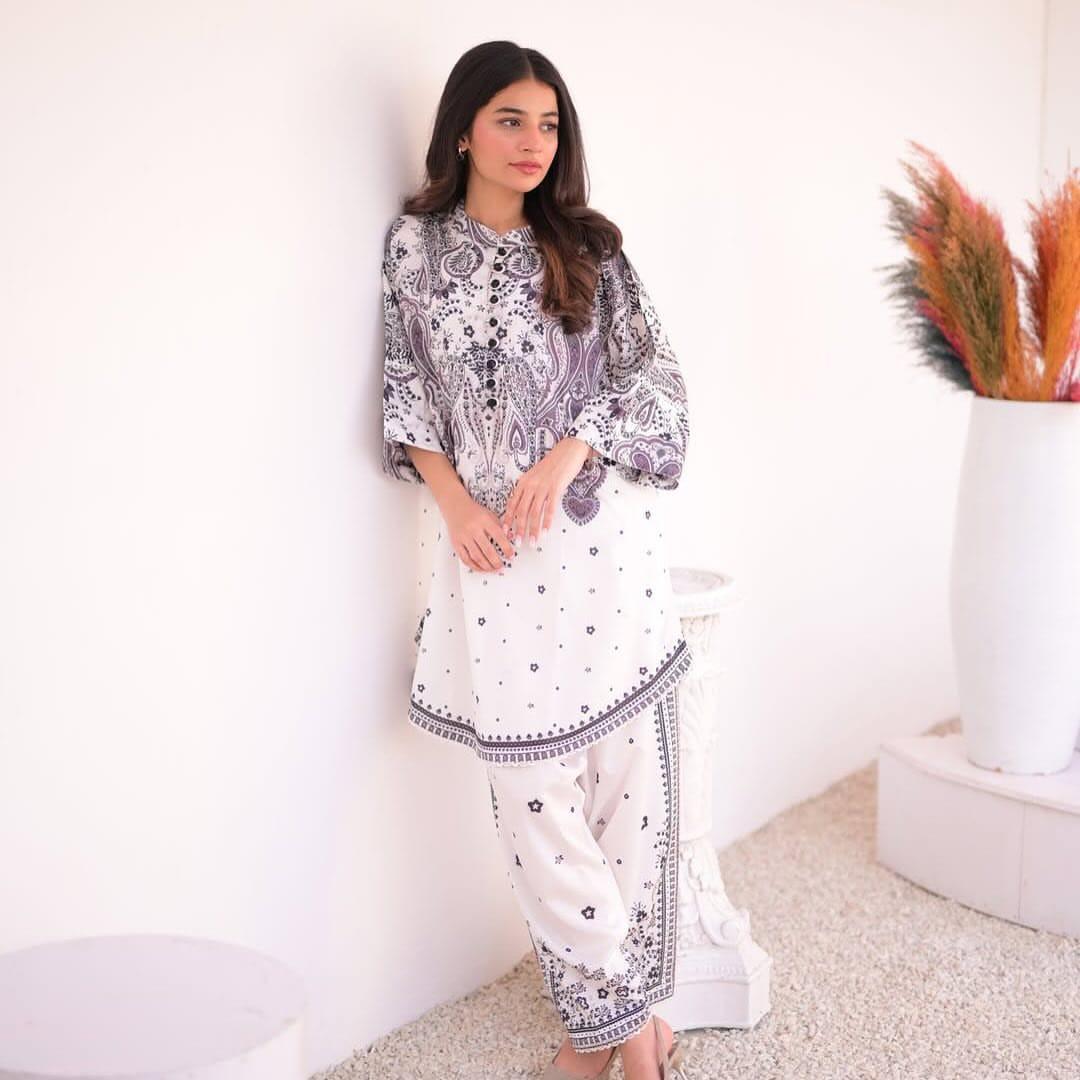 Woman's Stitched Co-Ord Set - PCs Printed Lawn ensemble