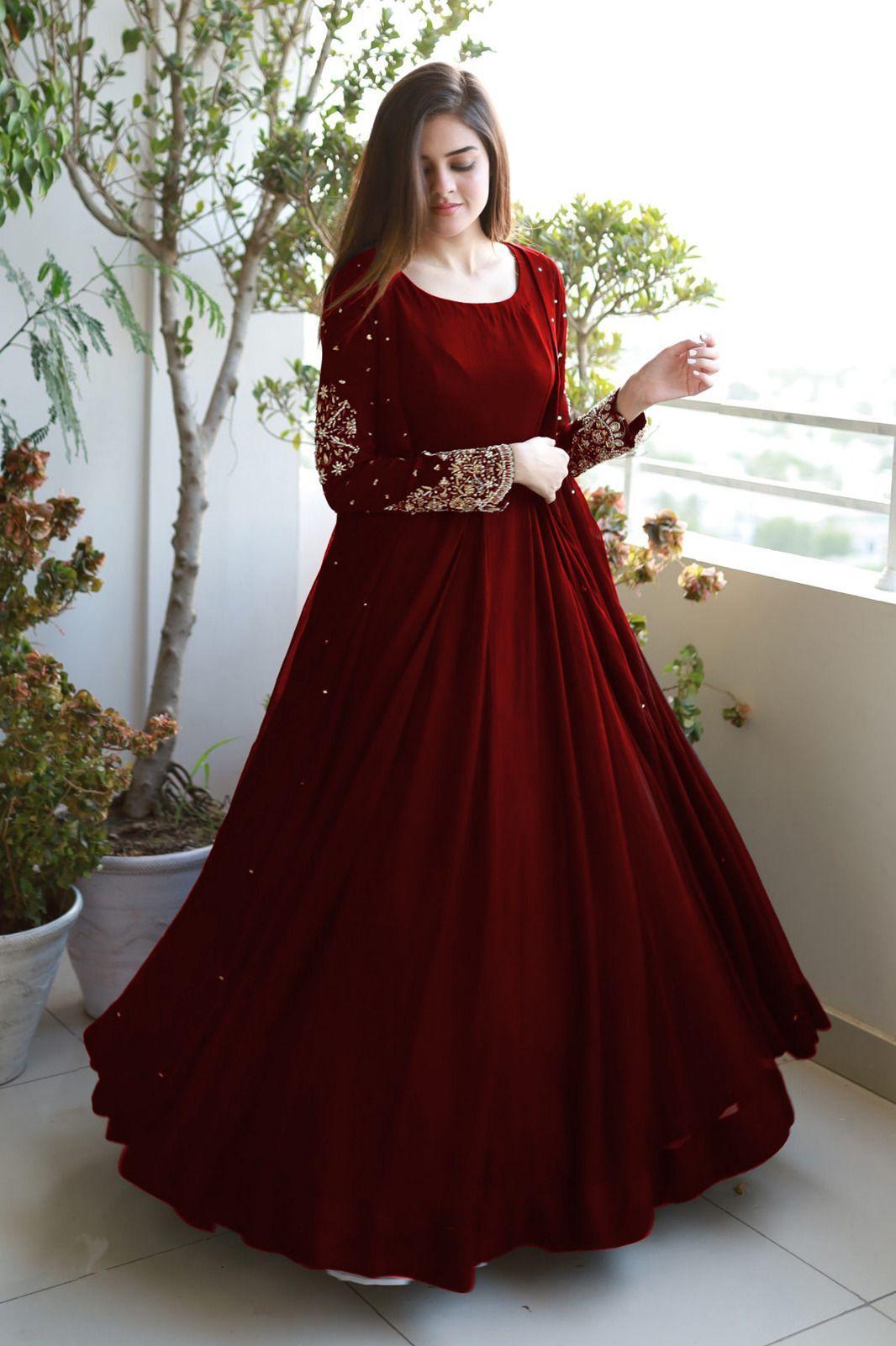 3Pcs Woman's Stitched Embroidered Silk Maxi