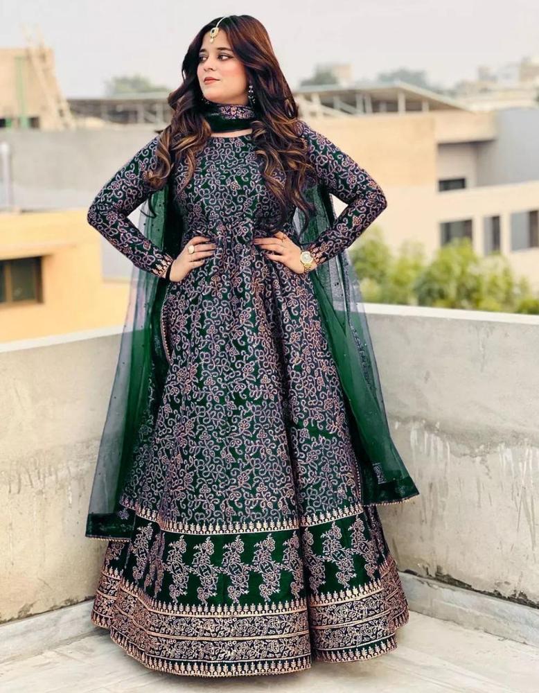 3Pcs Woman's Stitched Silk printed Maxi