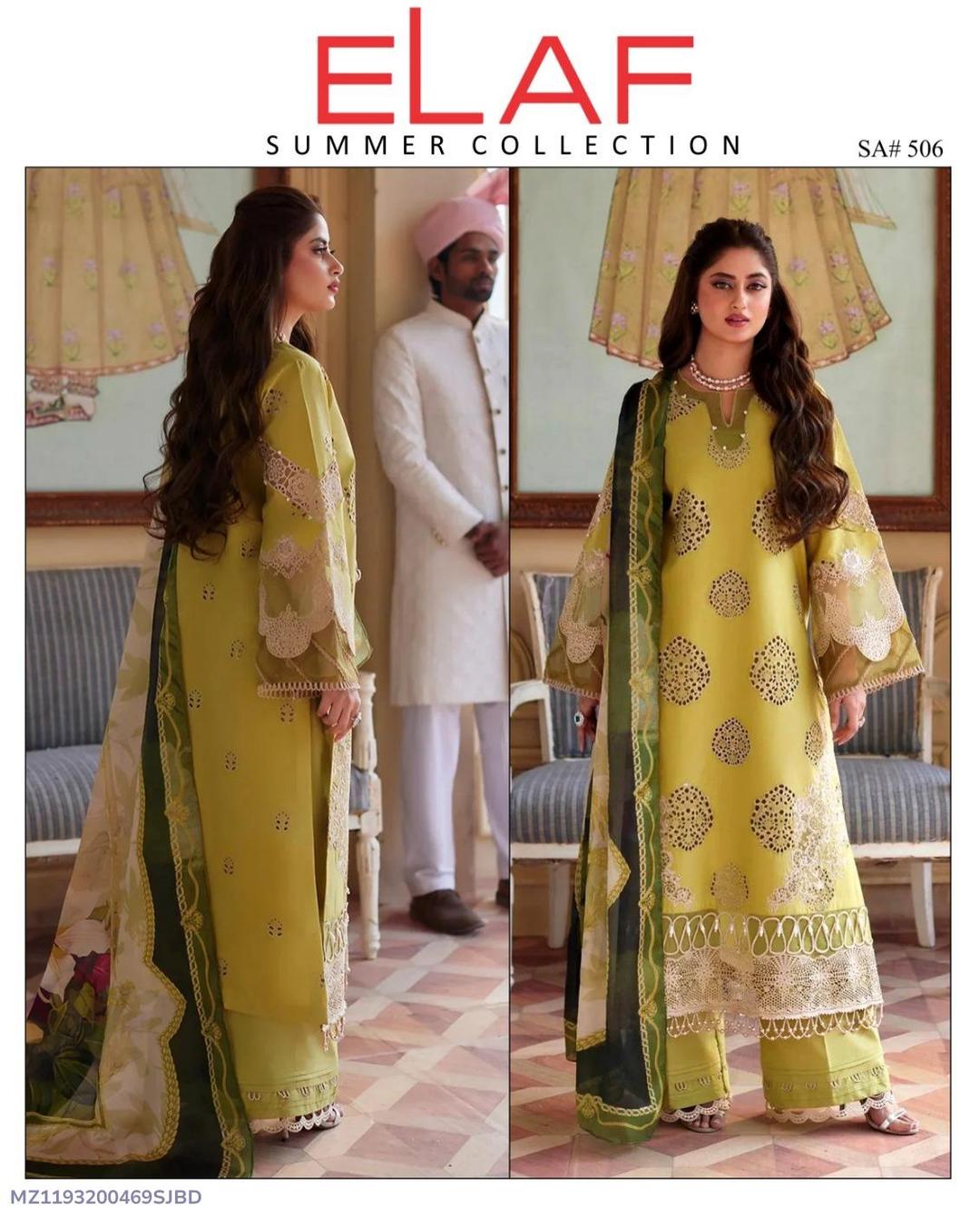 3Pcs Woman's Unstitched Embroidered Suits