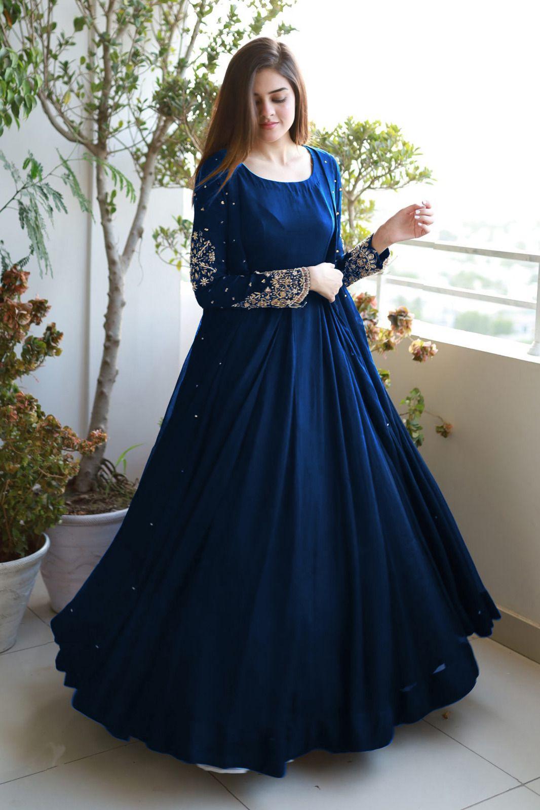 3Pcs Woman's Stitched Embroidered Silk Maxi