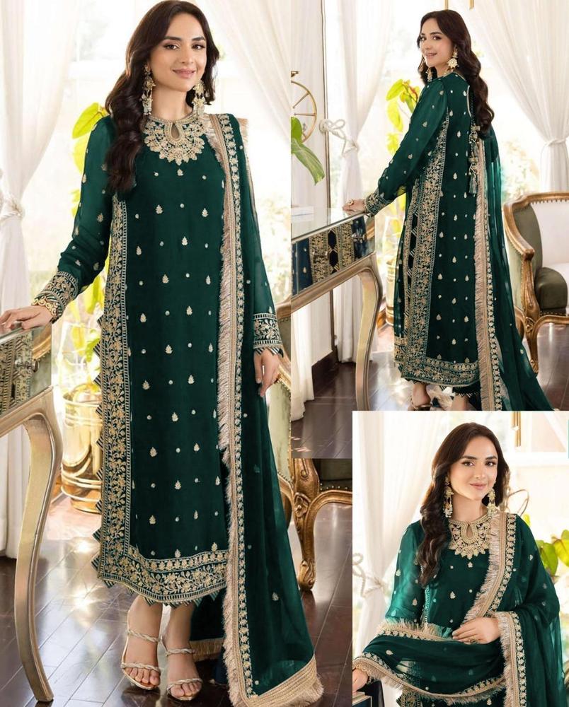 3Pcs Woman's Stitched Crinkle Chiffon