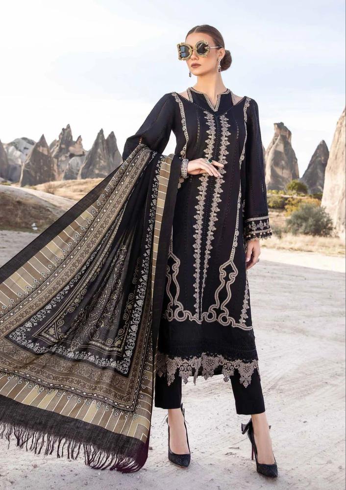 3Pcs Woman's Unstitched Embroidered Suits