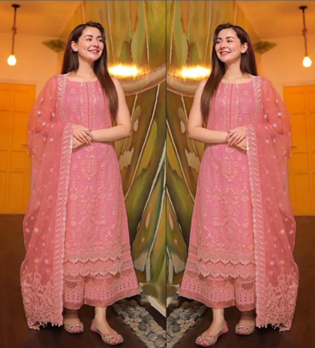 3pcs Woman's Unstitched Embroidered Suits